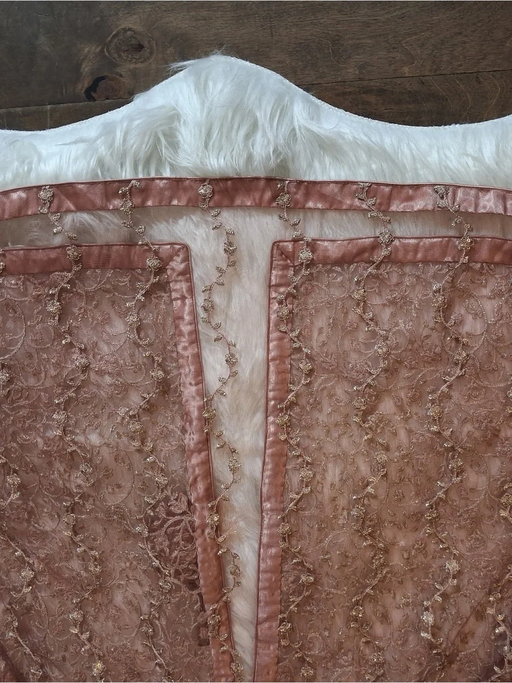 Embellished Mauve Lace Overlay Dress - Picture 7 of 10